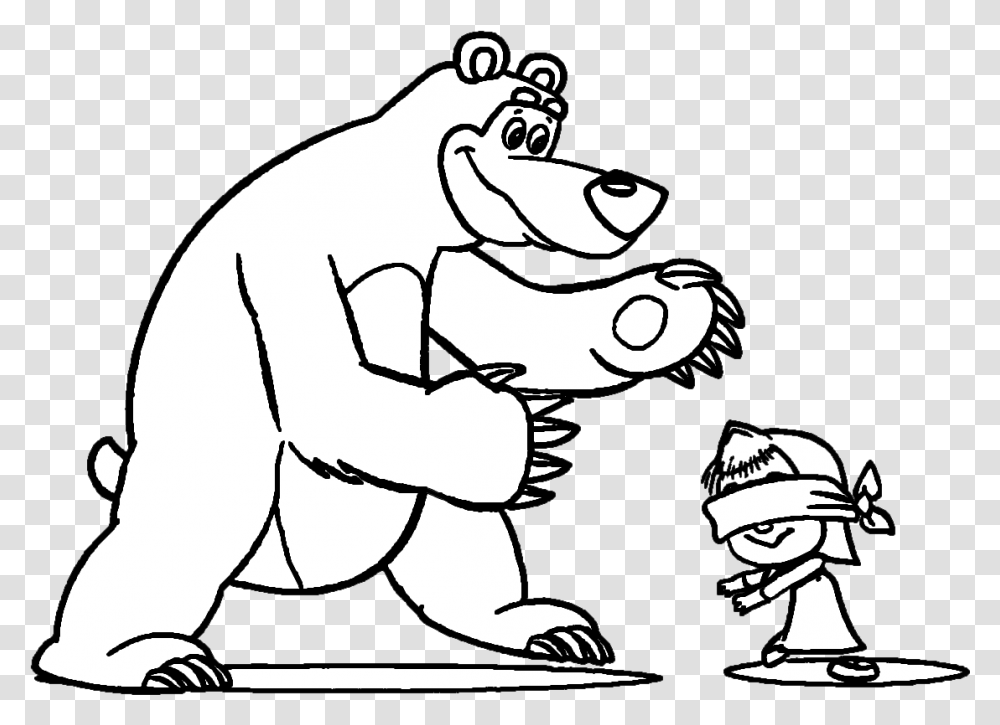 Masha And The Bear Coloring Pages, Person, Human, Animal, Kneeling Transparent Png