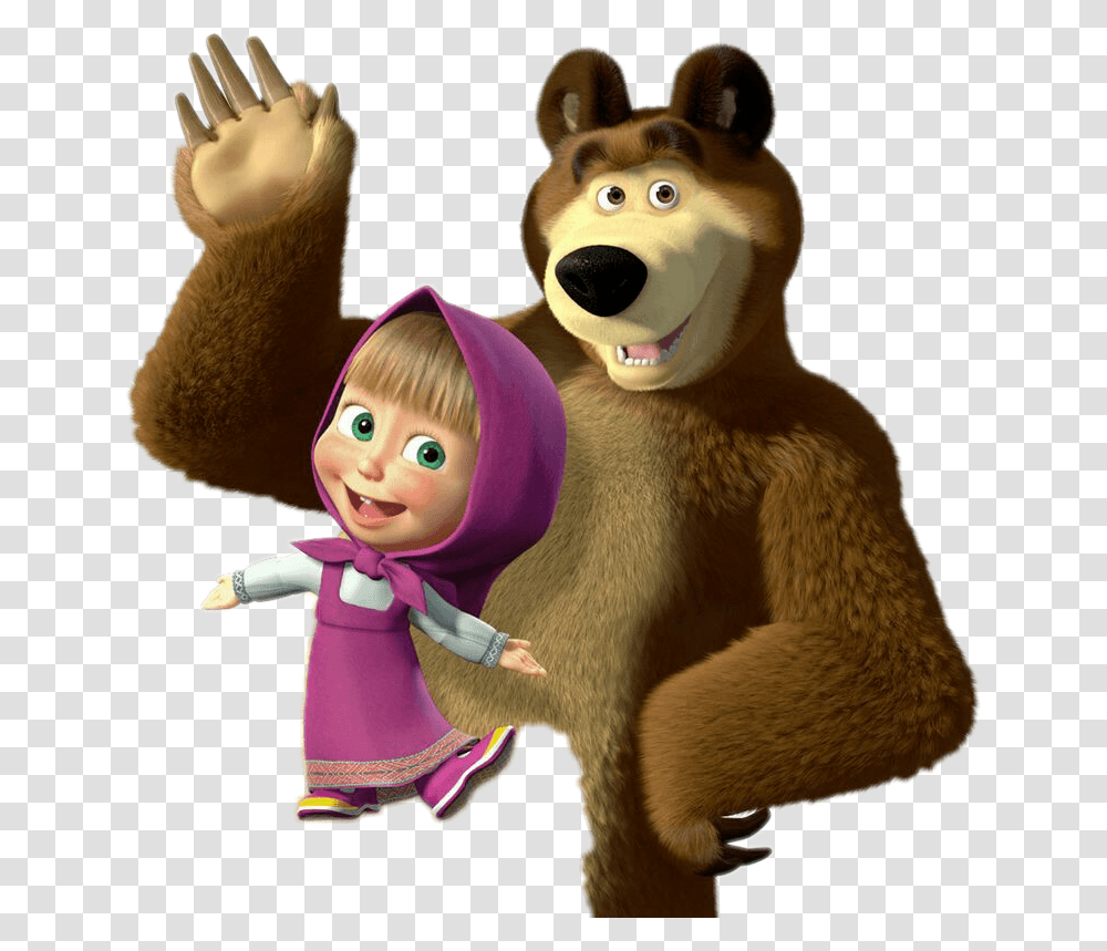 Masha And The Bear Download Masha And Bear, Toy, Doll, Person, Human Transparent Png