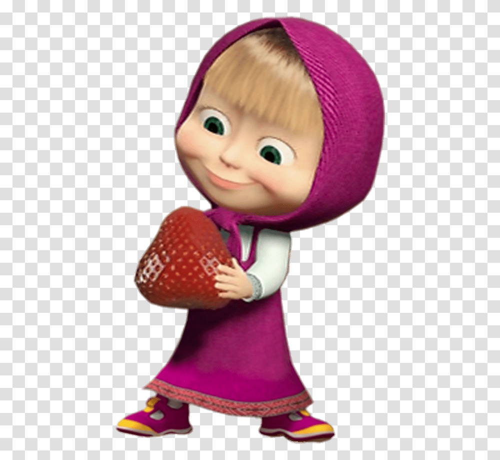Masha Holding Large Strawberry Masha And The Bear Hd, Doll, Toy, Apparel Transparent Png