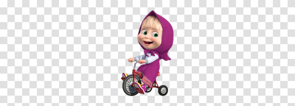 Masha On Tricycle, Vehicle, Transportation, Person, Human Transparent Png