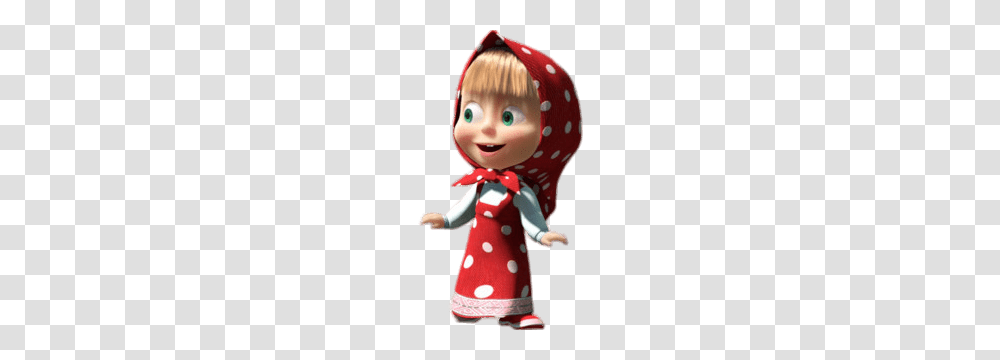 Masha Wearing Red Polka Dot Dress, Doll, Toy, Person, Human Transparent Png
