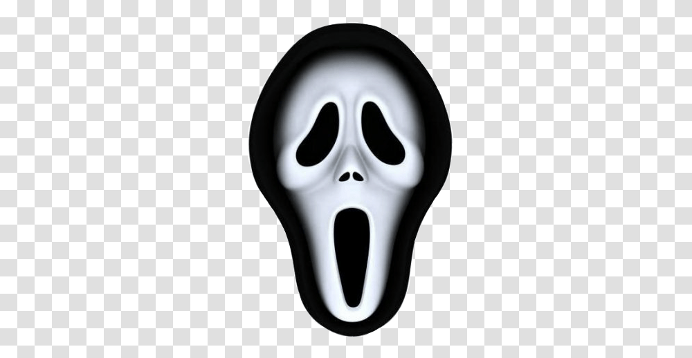 Mask Blackandwhite Scream Halloween Mask Clipart, Helmet, Apparel, Light Transparent Png