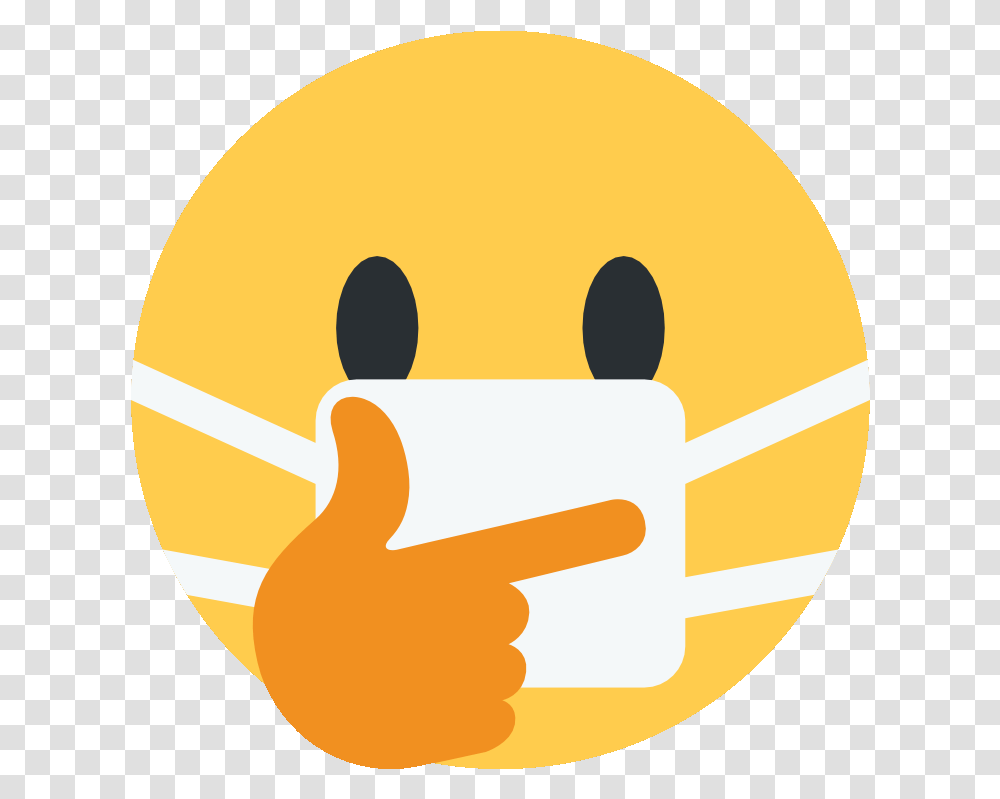Mask Emoji Free Pic Thinking Emoji With Mask, Hand, Balloon, Logo Transparent Png
