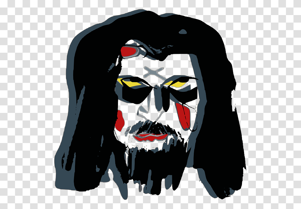 Mask Face War Paint Raggery Clown Devil, Person, Human Transparent Png