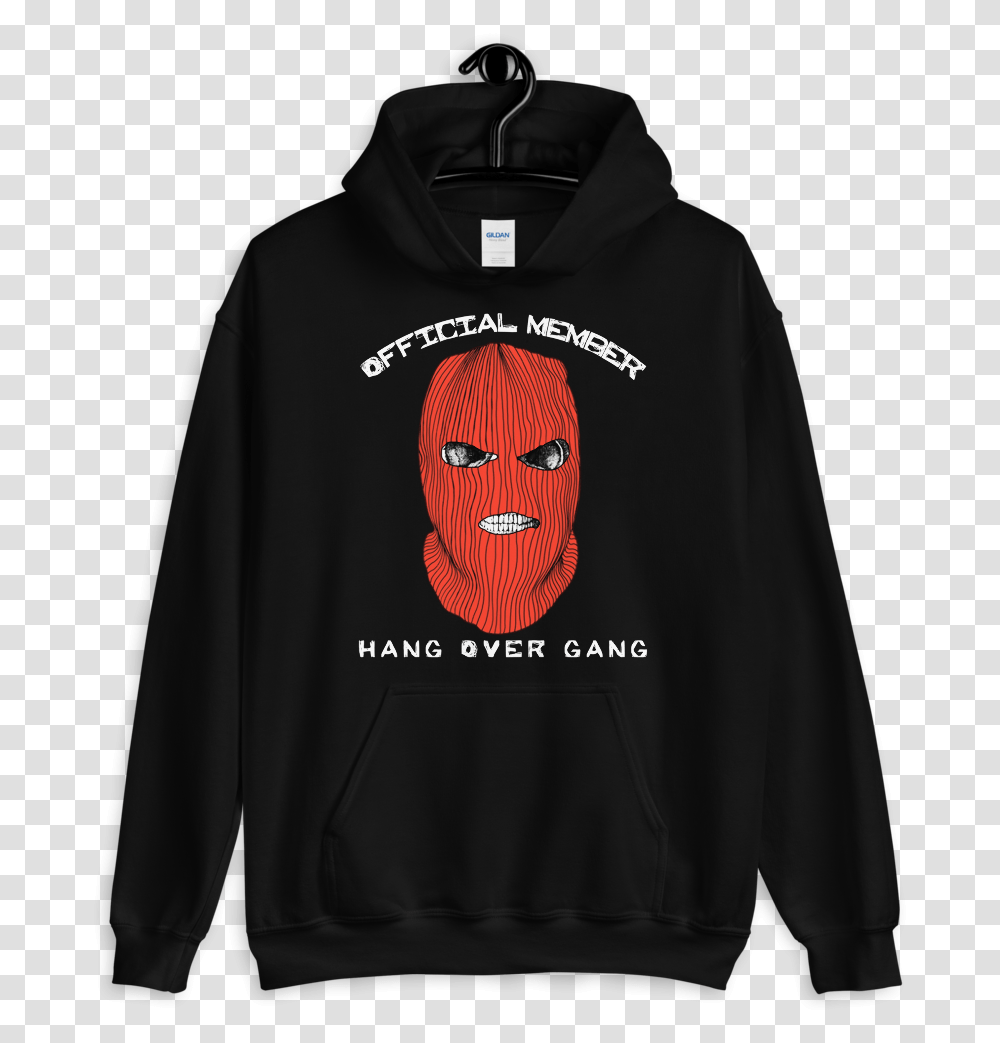 Mask Shirt White Font New Mockup Front On Hanger Black, Apparel, Hoodie, Sweatshirt Transparent Png