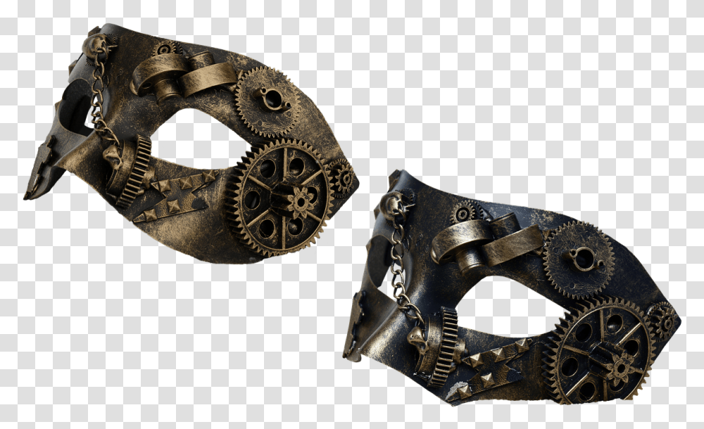 Mask Steampunk Metal Metal Mask Gears Chain Iron Film, Machine, Bronze, Wheel, Motor Transparent Png