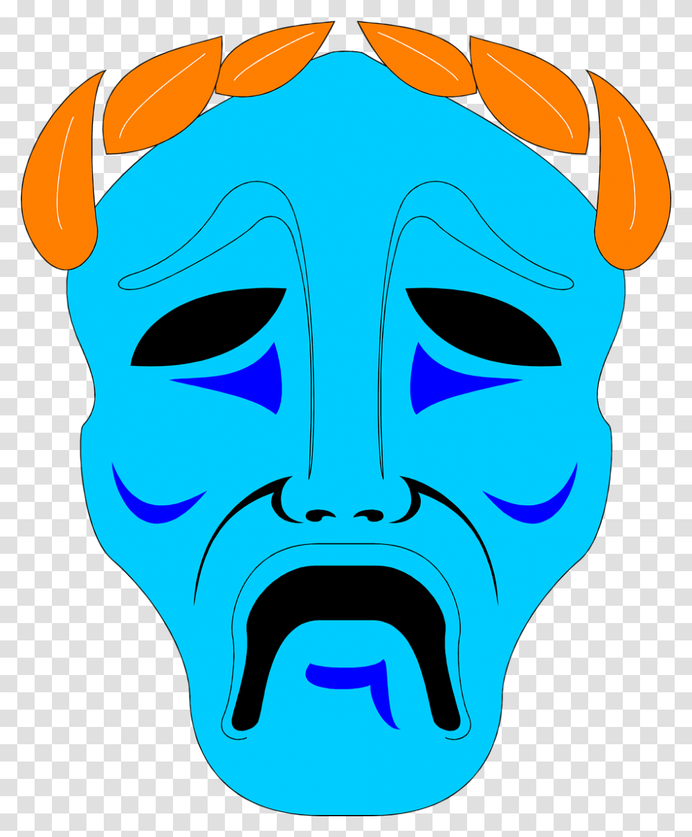 Mask Theatre Tragedy Clip Art Tragedy Drama Mask, Head, Mouth, Teeth Transparent Png