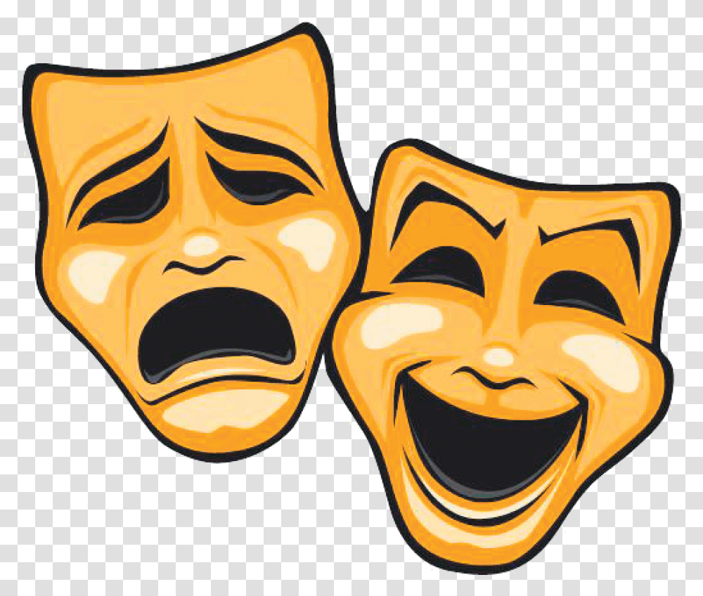 Mask Theatre Tragedy Comedy Comedy And Tragedy Masks, Plant, Peeps Transparent Png