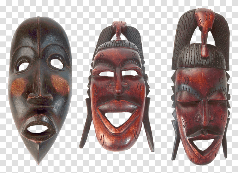 Masks Africa African Masks Wooden Souvenirs African Types Of Masks Transparent Png