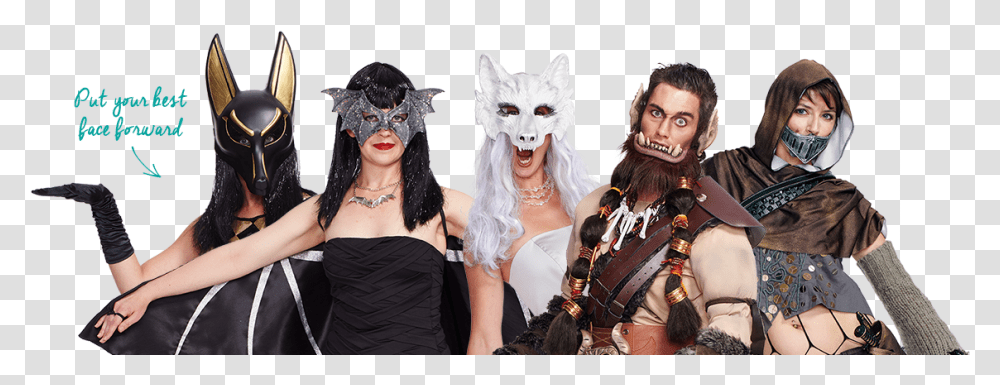 Masks Halloween Costume, Person, Hair, Face, Clothing Transparent Png