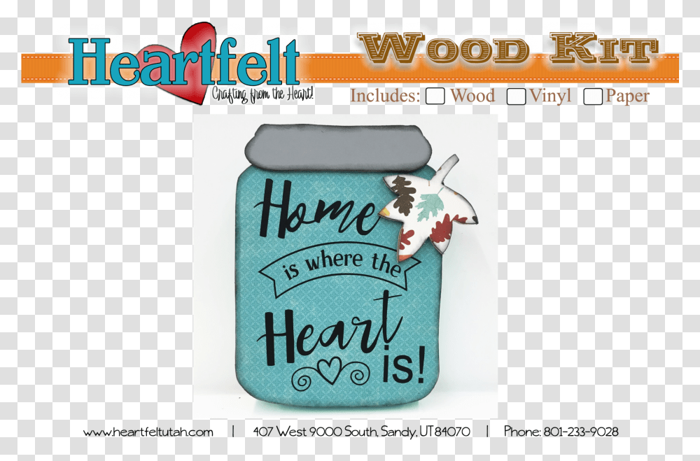 Mason Jar Home Is Where Your Heart Is Wood Kit Cartoon, Alphabet, Label, Bottle Transparent Png