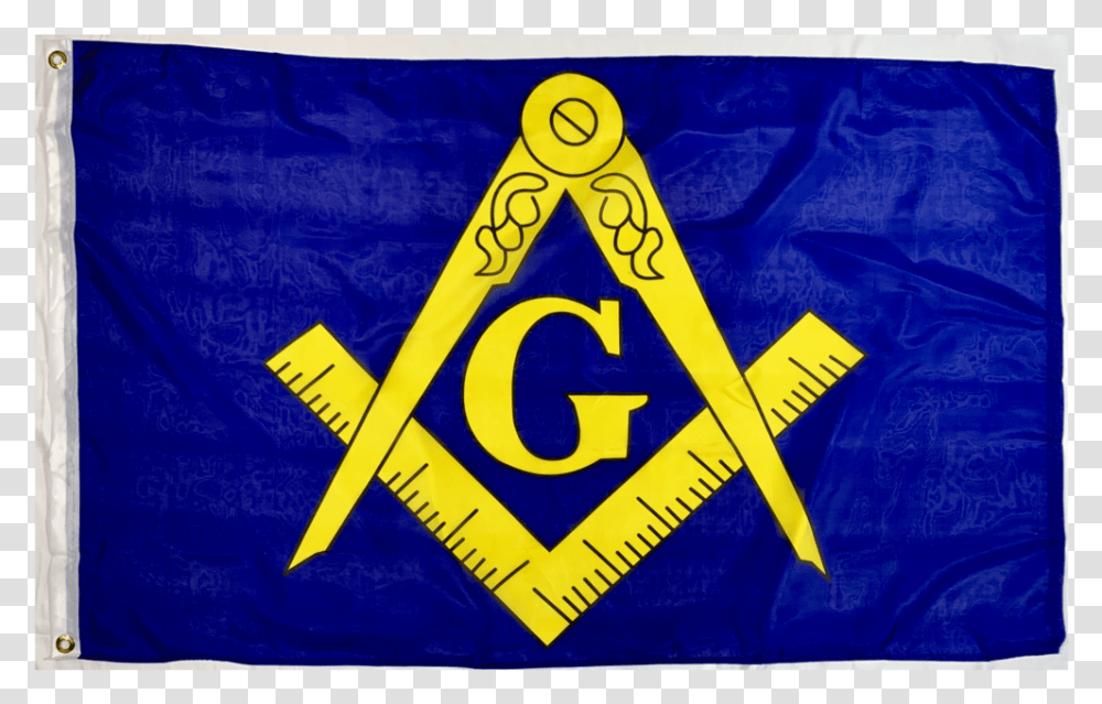 Masonic Flag Yellow Logo Blue Field 3 X 5 Ft Freemasons Flag, Sign, Poster Transparent Png