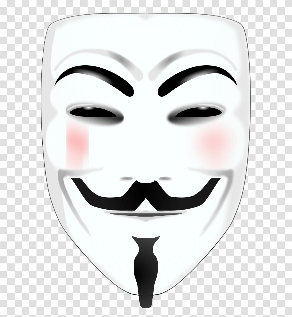 Masque De Guy Fawkes Par V, Mask, Stencil, Label Transparent Png