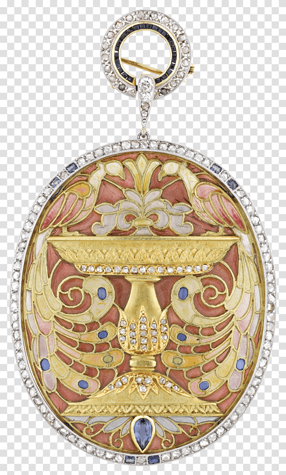 Masriera Art Nouveau Peacock Pendant Brooch Om Amulet Transparent Png
