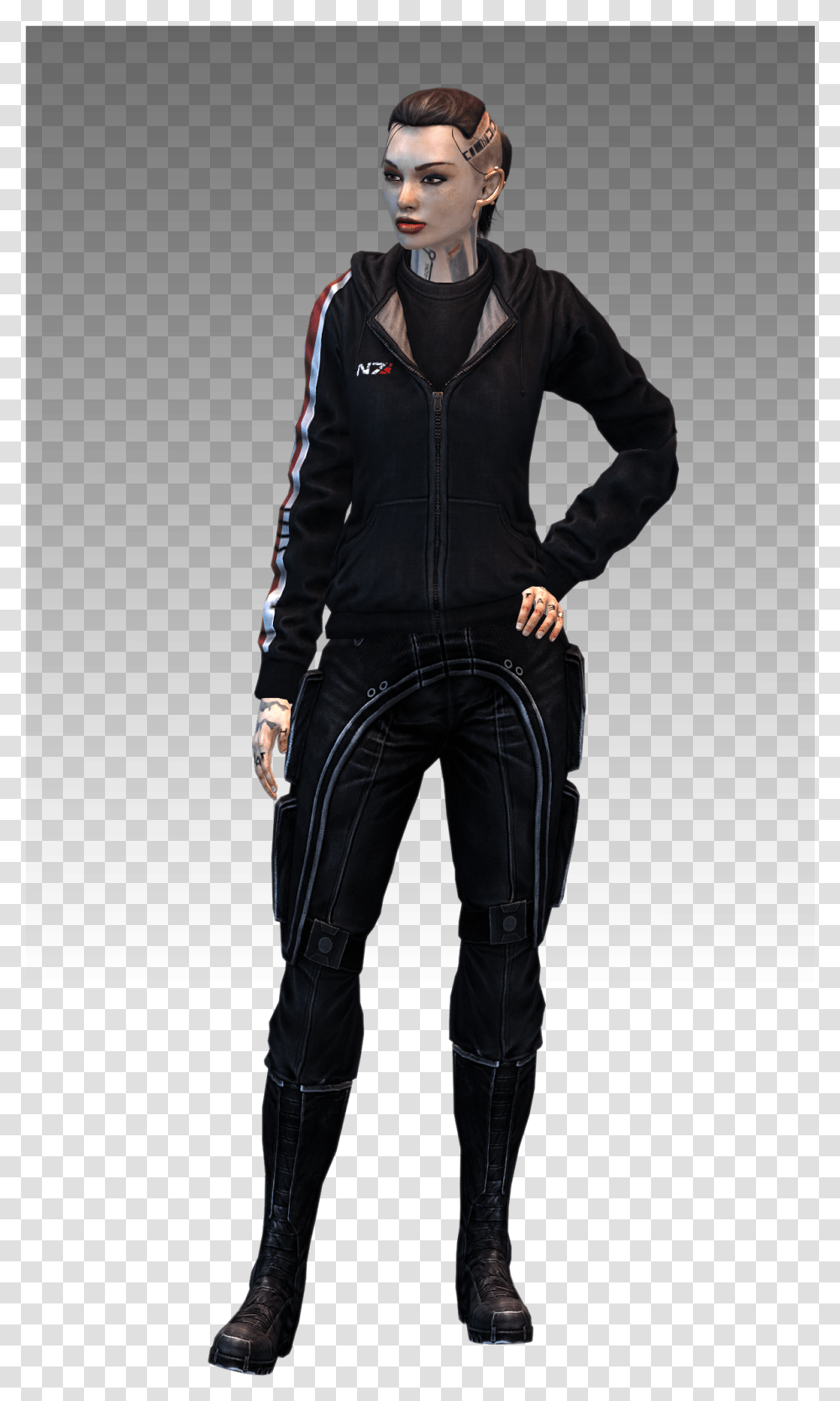 Mass Effect 3 Jack N7 Hoodie Model By Nightfable, Pants, Person, Sleeve Transparent Png