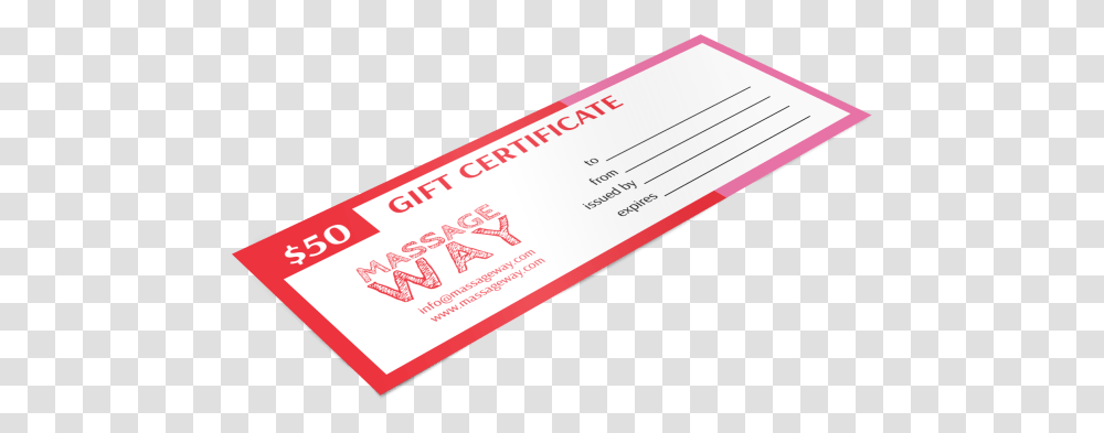 Massage Way Gift Certificate Template Preview Label, Paper, Business Card Transparent Png