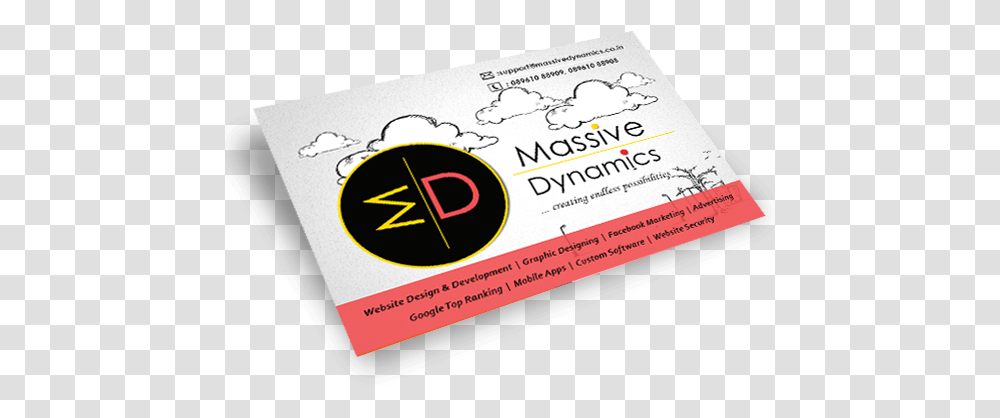 Massive Dynamics Business Card Creative Agency Visiting Cards, Advertisement, Poster, Flyer, Paper Transparent Png