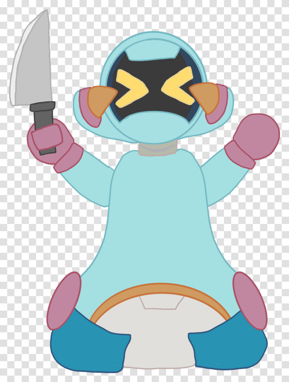 Master Has Given Roboppy A Knife Cartoon, Animal, Blade, Weapon, Weaponry Transparent Png