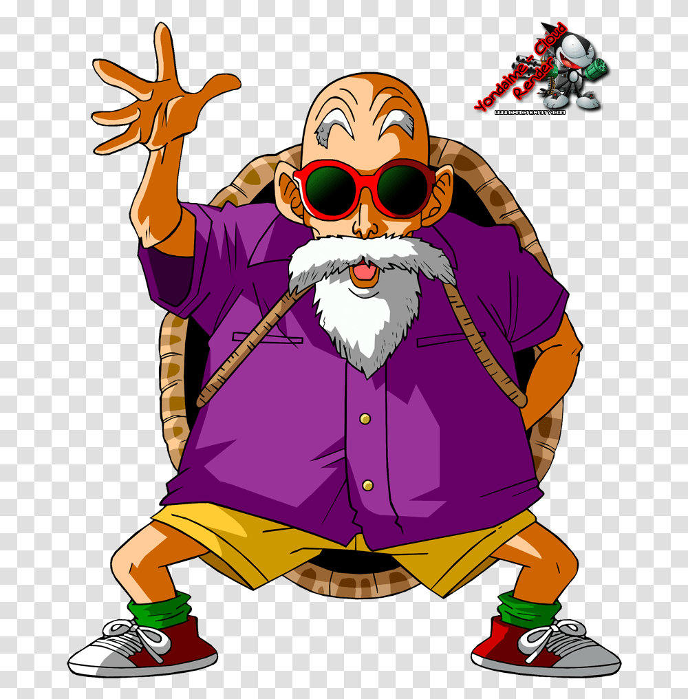 Master Roshi Goku Krillin Art Master Roshi Dragon Ball Turtle Hermit, Performer, Person, Sunglasses, Bird Transparent Png