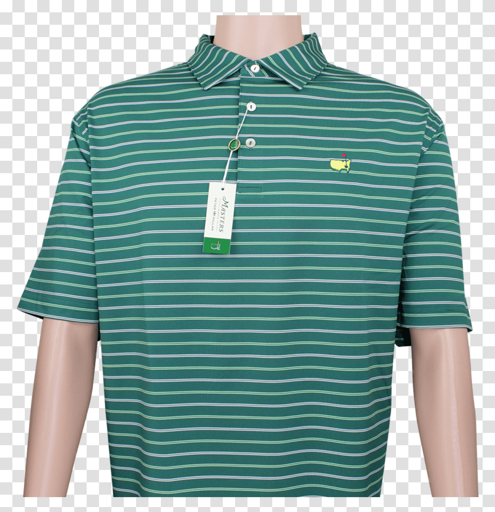 Masters Evergreen Lime Amp White Striped Peter Millar, Apparel, Shirt, Sleeve Transparent Png