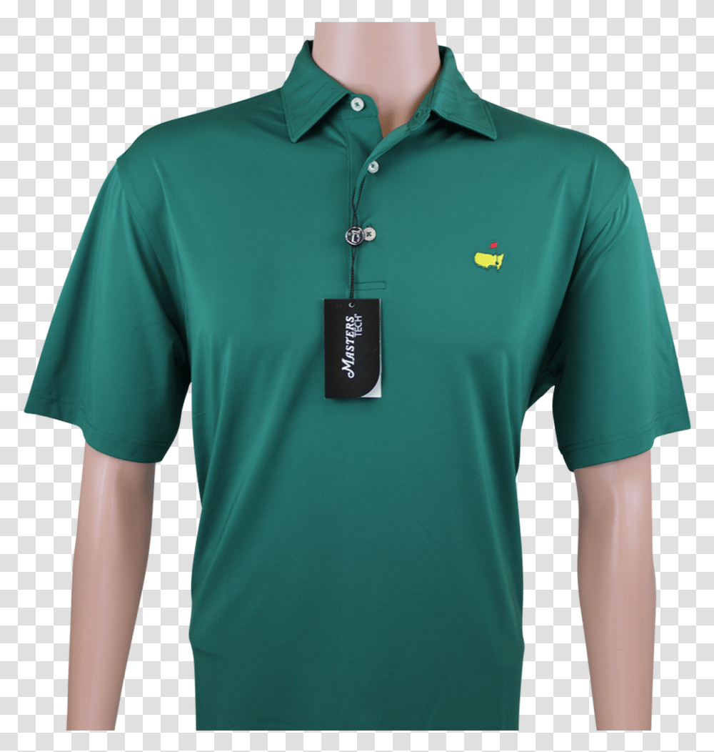 Masters Green Performance Tech Golf Shirt, Sleeve, T-Shirt, Person Transparent Png