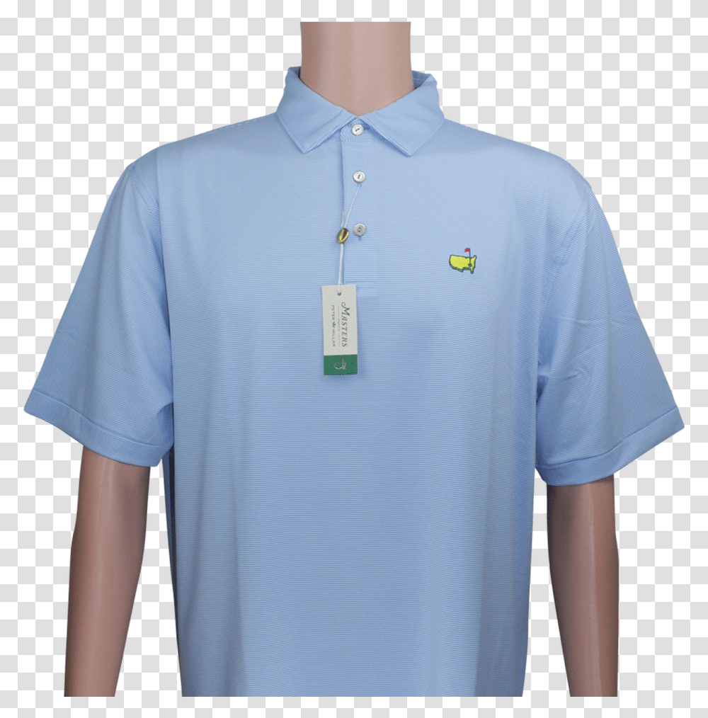 Masters Light Blue Amp White Thin Stripe Peter Millar Polo Shirt, Apparel, Sleeve, Person Transparent Png