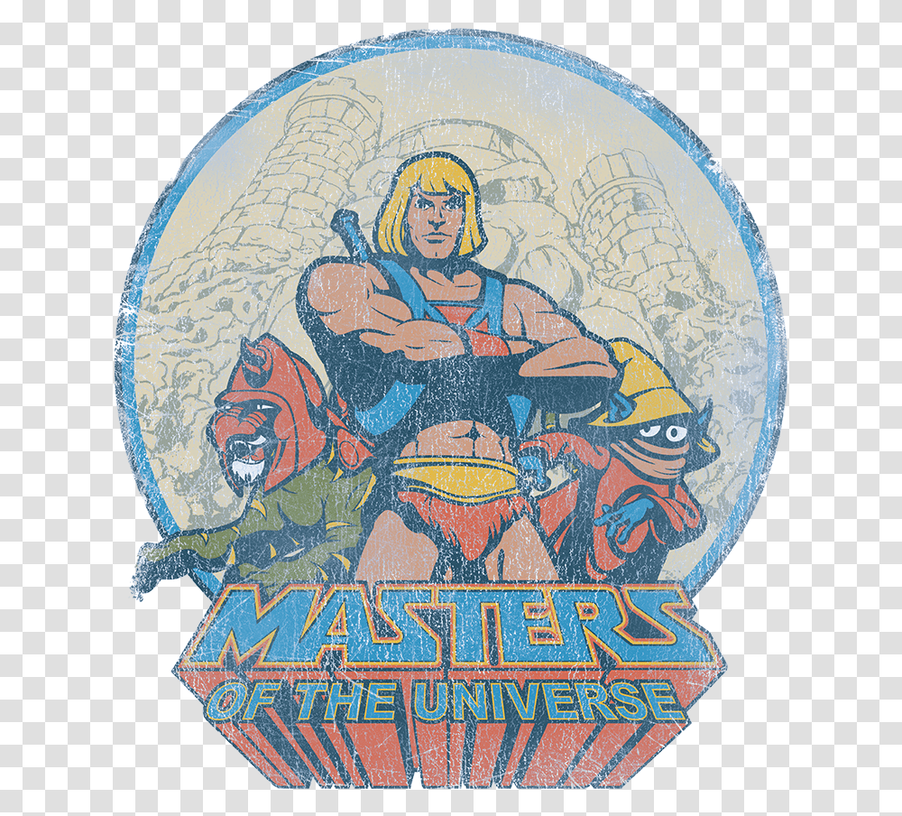 Masters Of The Universe He Man And Crew Juniors T Shirt Master Of The Universe Design Shirt, Person, Logo Transparent Png