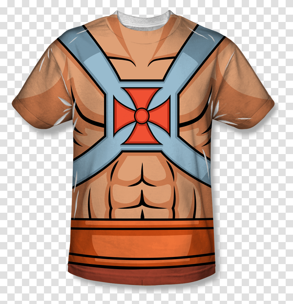 Masters Of The Universe He Man Costume All Over T He Man Costume T Shirt, Person, Jersey, Tie Transparent Png