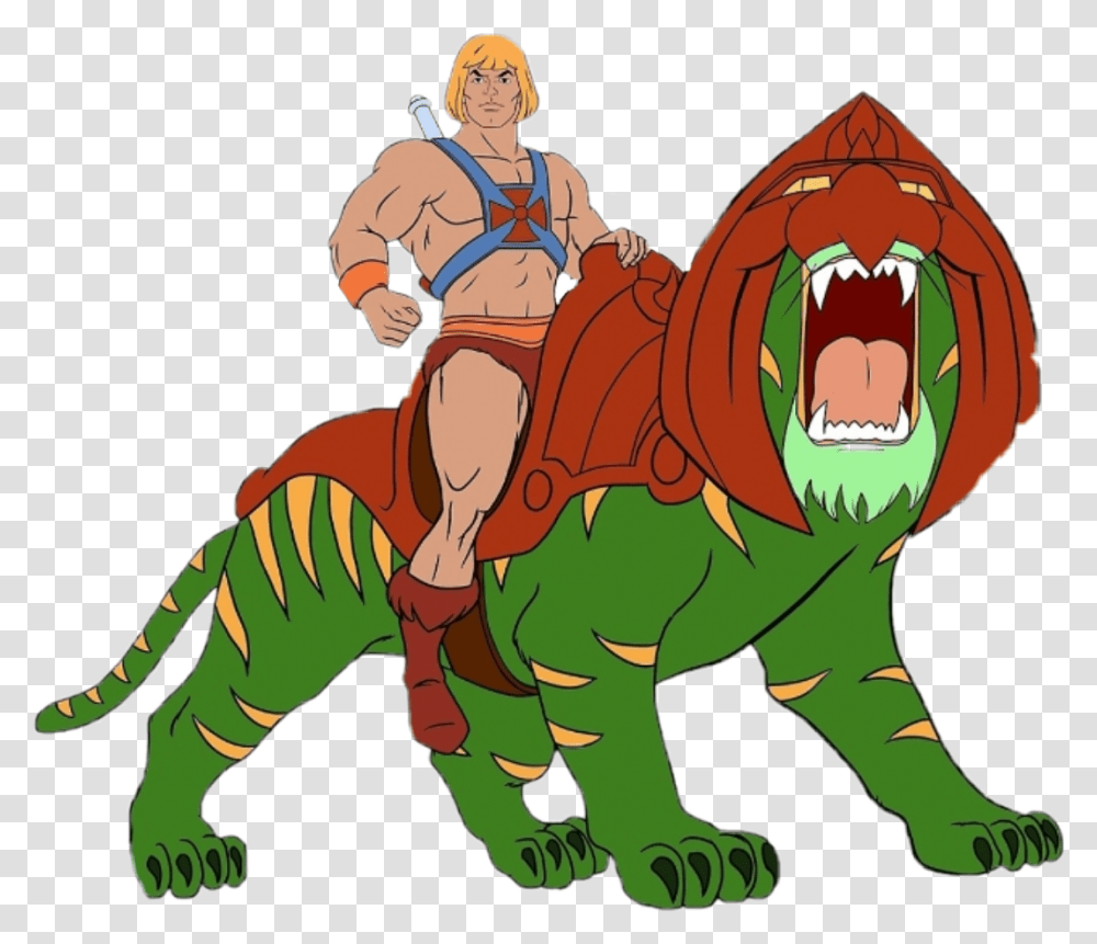 Mastersoftheuniverse He Man Amp Battle Cat, Person, Human Transparent Png