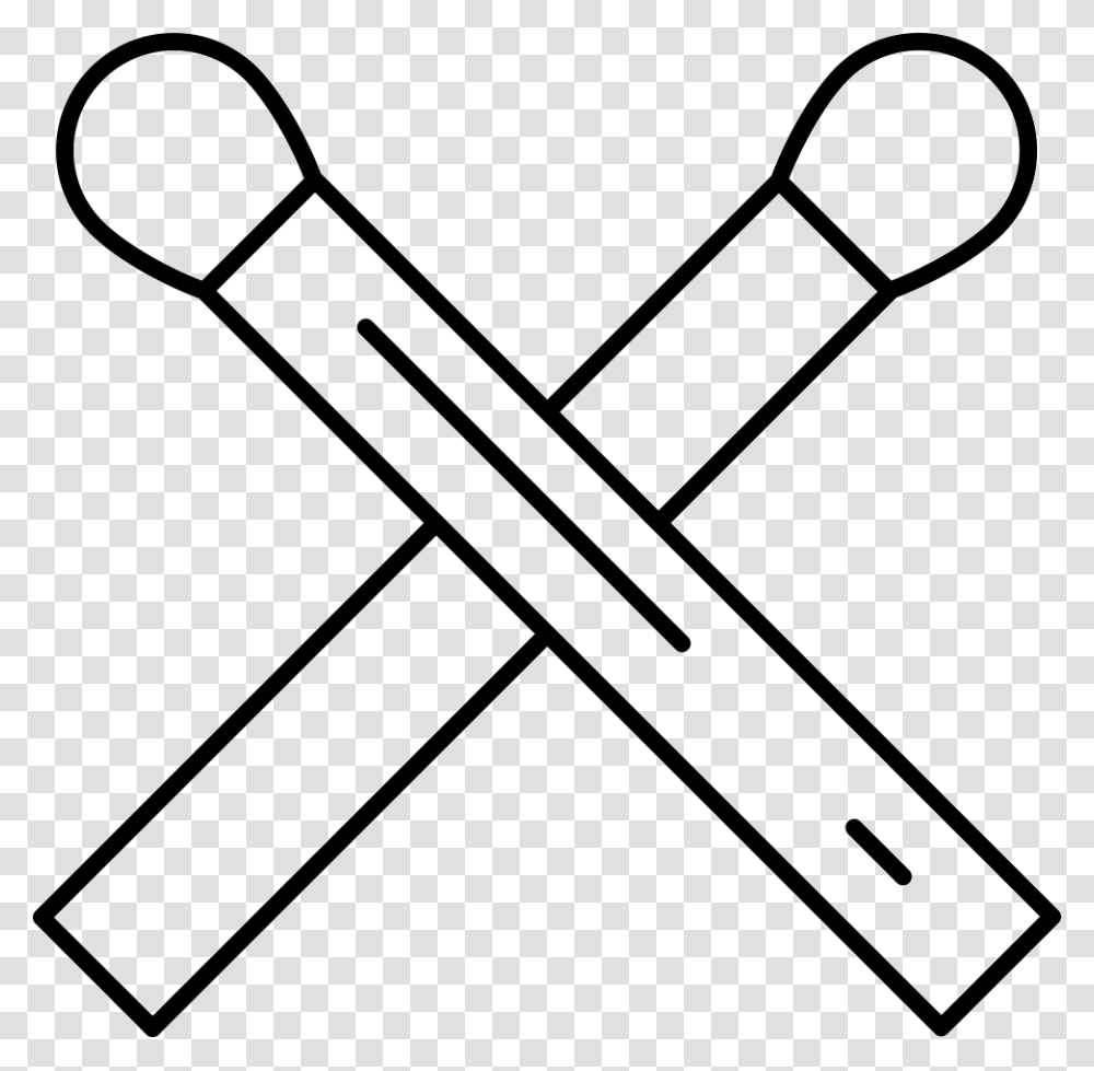 Matchstick Cross Paint Brush Pencil Icon, Shovel, Tool, Stencil Transparent Png