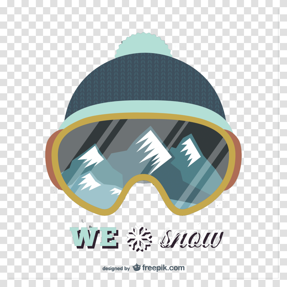 Material Cap T Shirt Snowboard Vector Hoodie Skiing Skiing, Apparel, Hat, Goggles Transparent Png