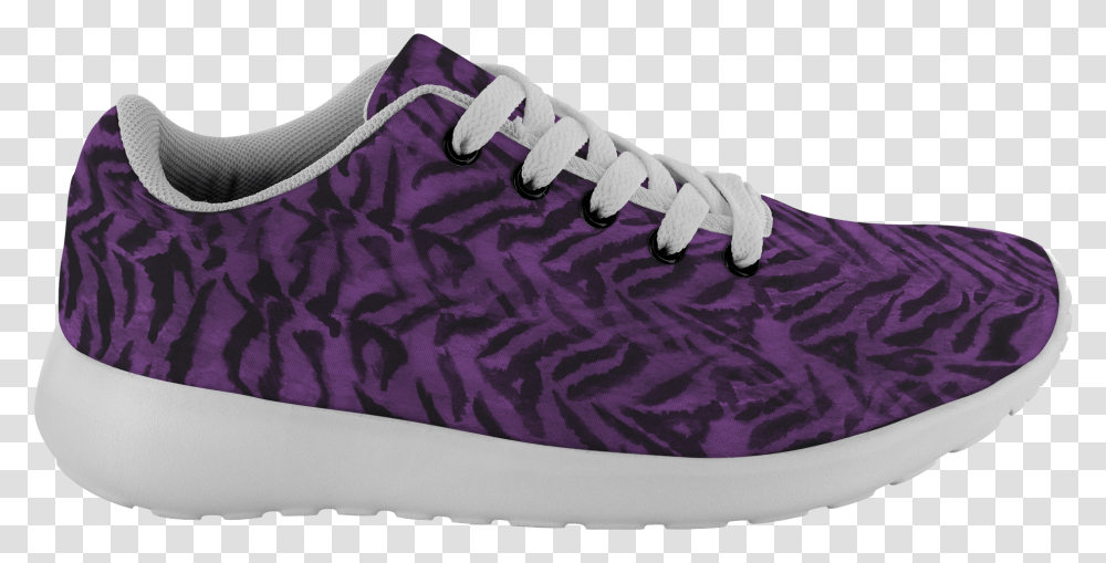 Matsu Royal Purple Bengal Tiger Striped Unisex Running Sneakers, Apparel, Shoe, Footwear Transparent Png