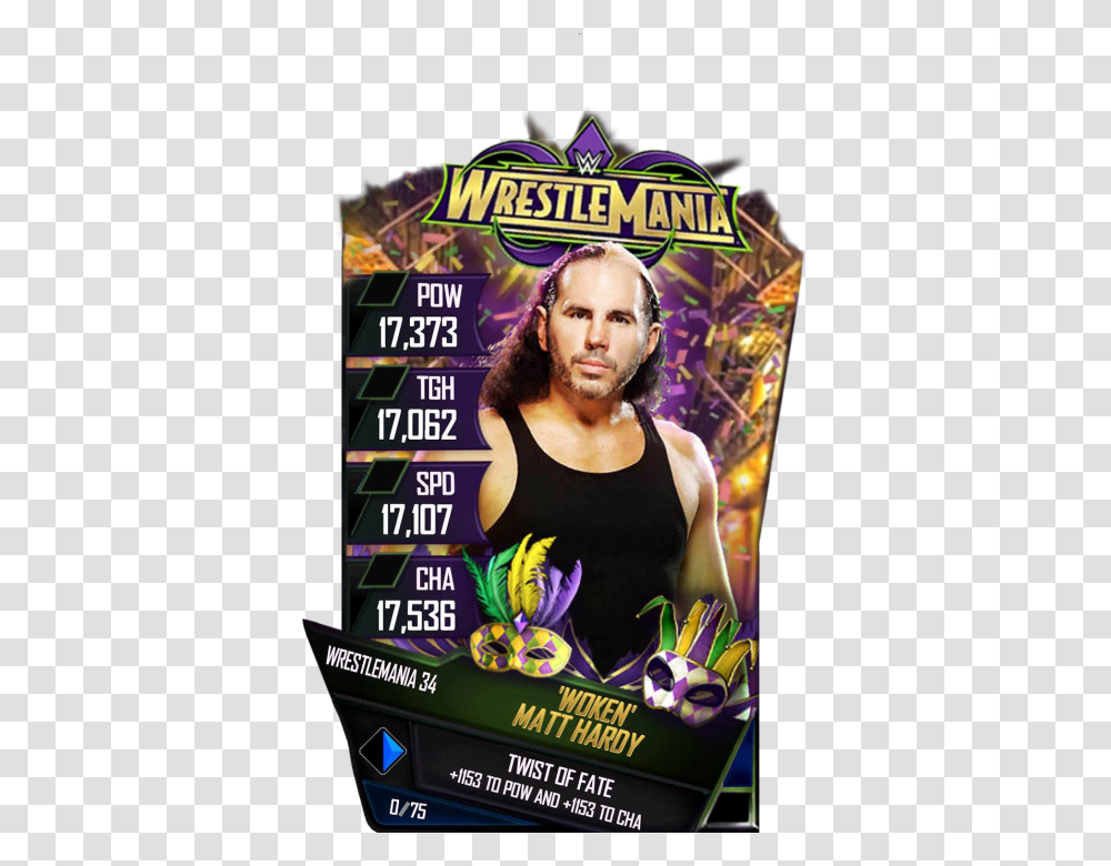 Matt Hardy Wwe Supercard Wrestlemania, Person, Flyer, Poster, Paper Transparent Png