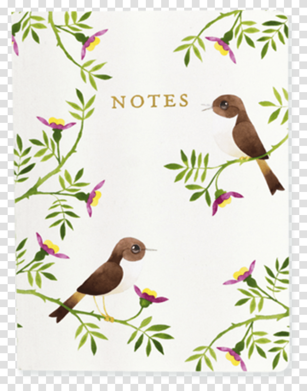 Matt Sewells Birds A6 Notebook Finch, Animal, Floral Design, Pattern Transparent Png