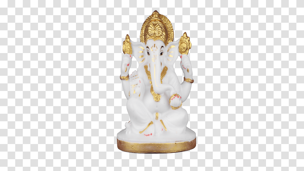 Matte White Marble Ashirwad Ganesh For House Temple Statue, Figurine, Wedding Cake, Dessert, Food Transparent Png