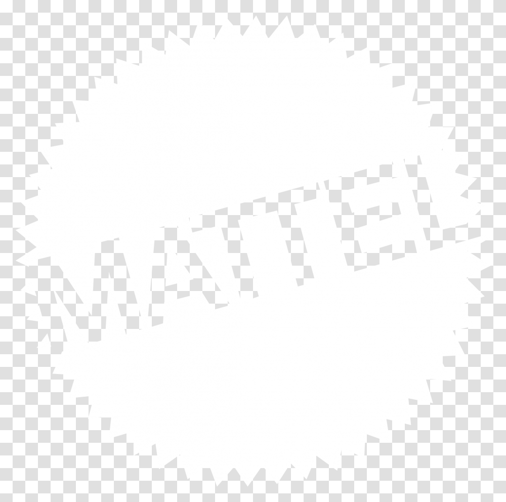 Mattel Logo Black And White Label, Sticker, Word, Sport Transparent Png