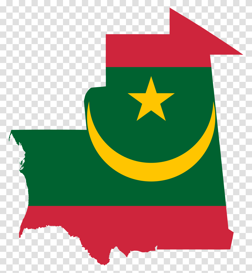 Mauritania Map With Flag, Star Symbol, First Aid Transparent Png