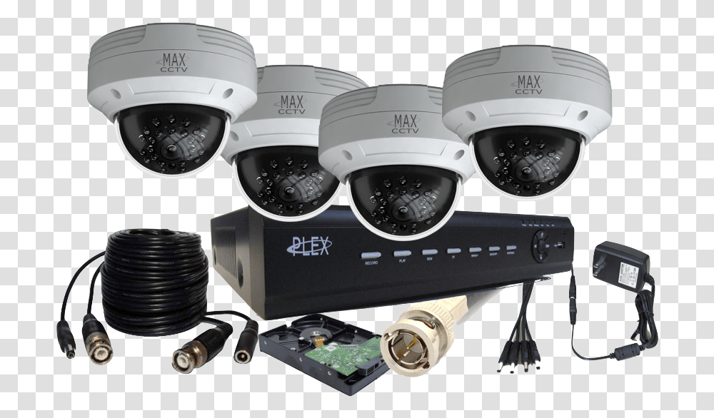Max Plex4tkd1 4 Dome Camera Hd Tvi With Fixed Lens Security Camera System, Helmet, Apparel, Electronics Transparent Png