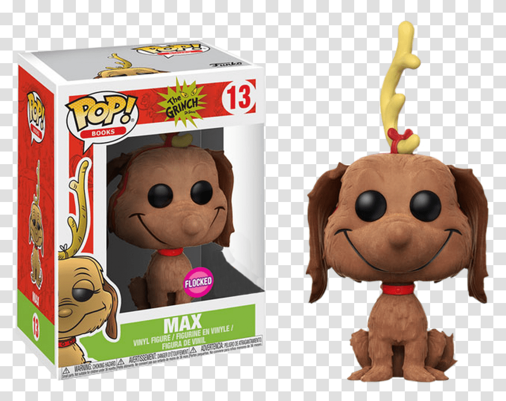 Max The Dog Flocked Us Exclusive Pop Vinyl Figure Funko Pop Grinch Max, Toy, Plant, Poster, Advertisement Transparent Png