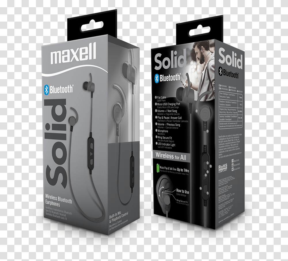 Maxell Solid Wireless Bluetooth Earphones, Person, Electronics, Alley, Building Transparent Png