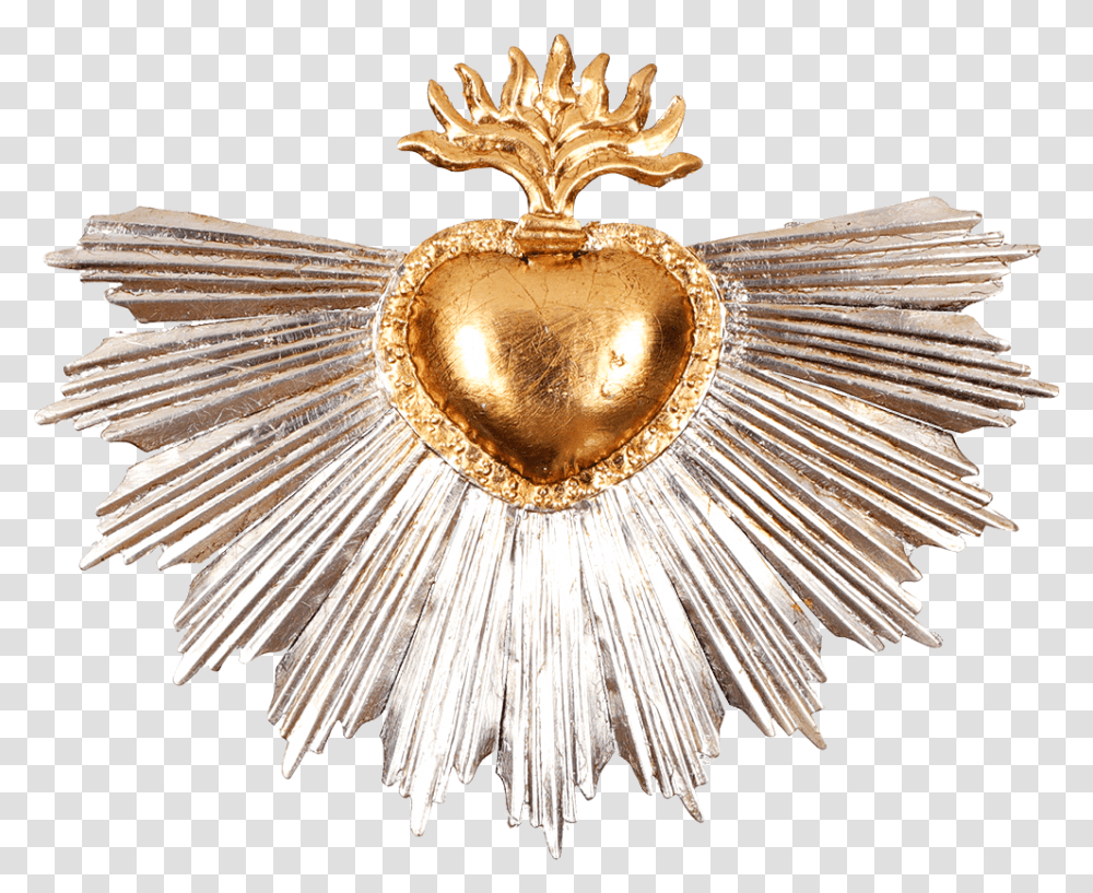 Maxi Radiating Ex Voto Gold Leaf Badge, Jewelry, Accessories, Accessory, Chandelier Transparent Png