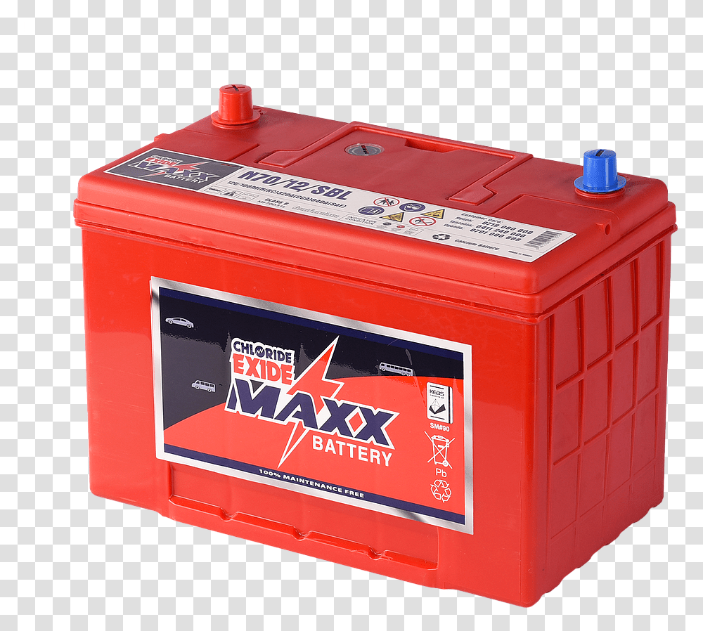 Maxx N70 Mf Car Battery Chloride Exide Battery, First Aid, Mailbox, Letterbox, Machine Transparent Png