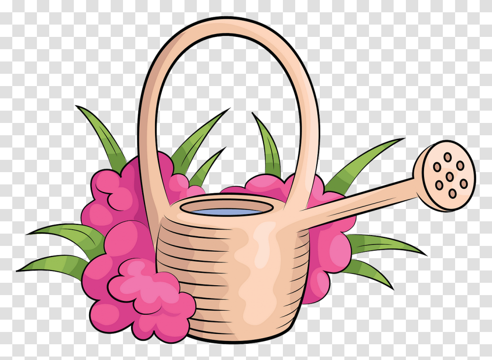 May Flowers Clipart Watering Can, Basket, Tin, Shopping Basket, Scissors Transparent Png