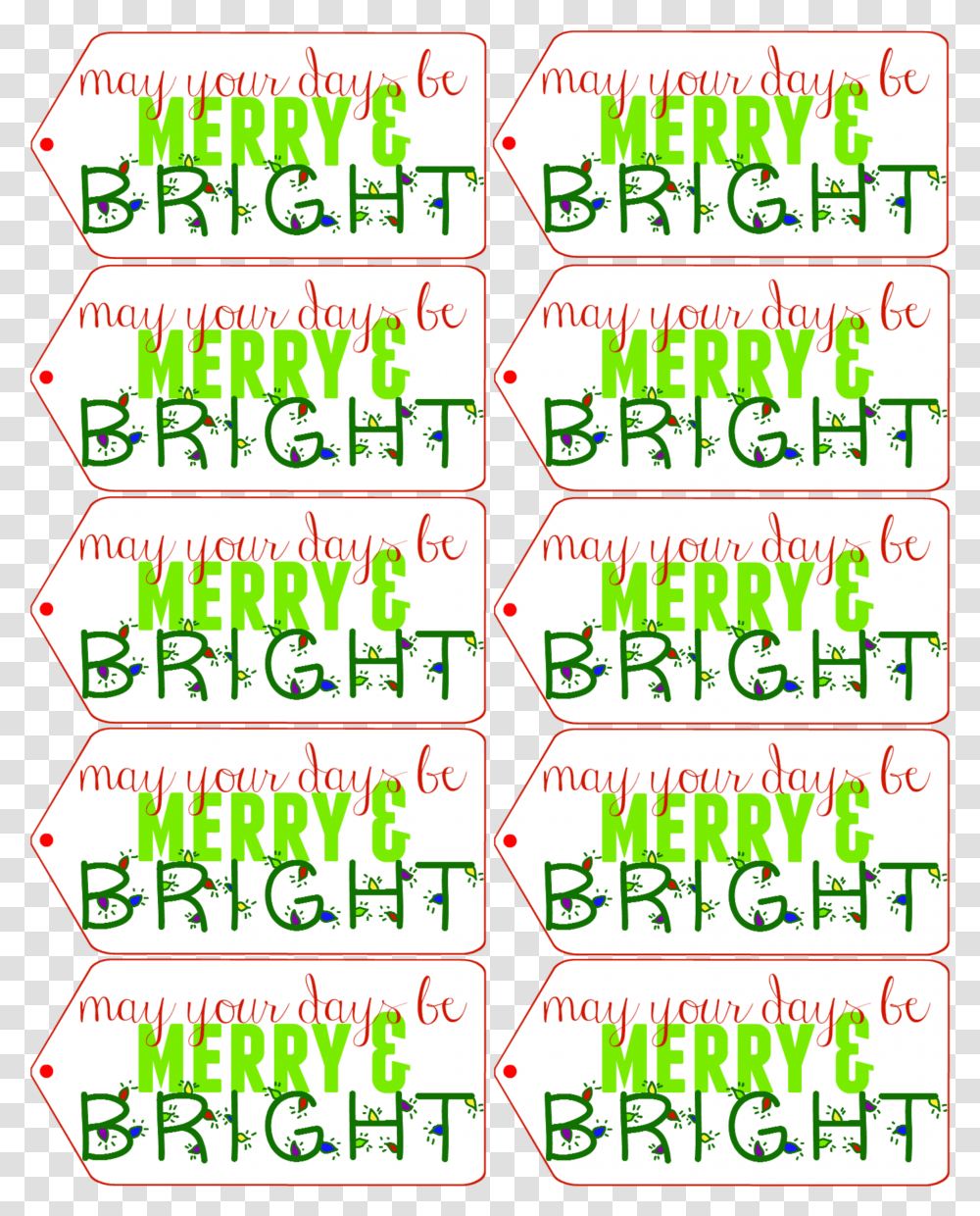 May Your Days Be Merry Amp Bright Merry And Bright Gift Tag, Alphabet, Flyer, Word Transparent Png