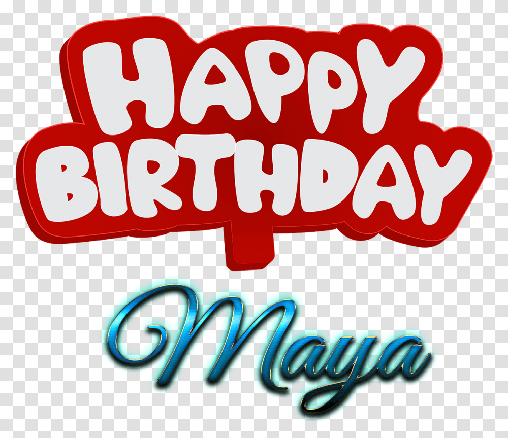 Maya Happy Birthday Name Logo Happy Birthday To You Mayar, Label, Alphabet, Meal Transparent Png