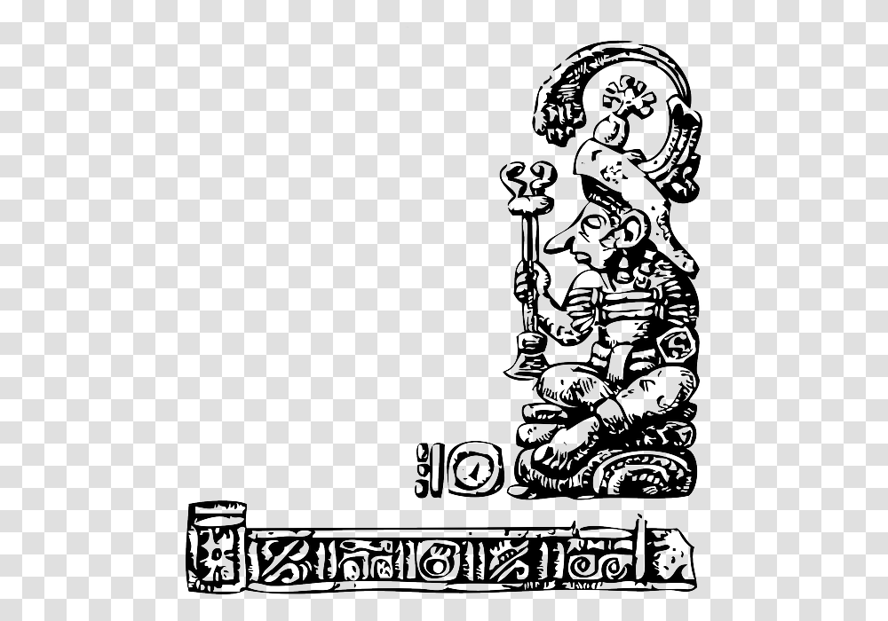 Maya Outline Statue Relief Tattoo Mayan Designs Mayan Vector, Person, Human, Doodle, Drawing Transparent Png