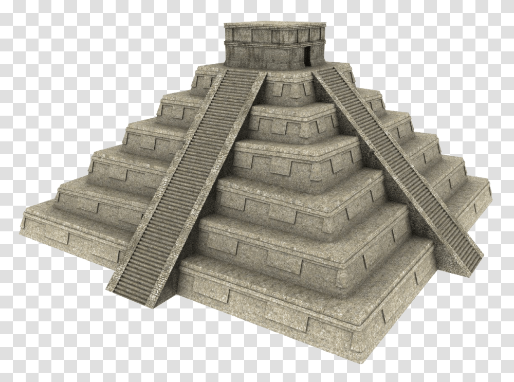Mayan Pyramid 3d Model, Staircase, Architecture, Building, Handrail Transparent Png