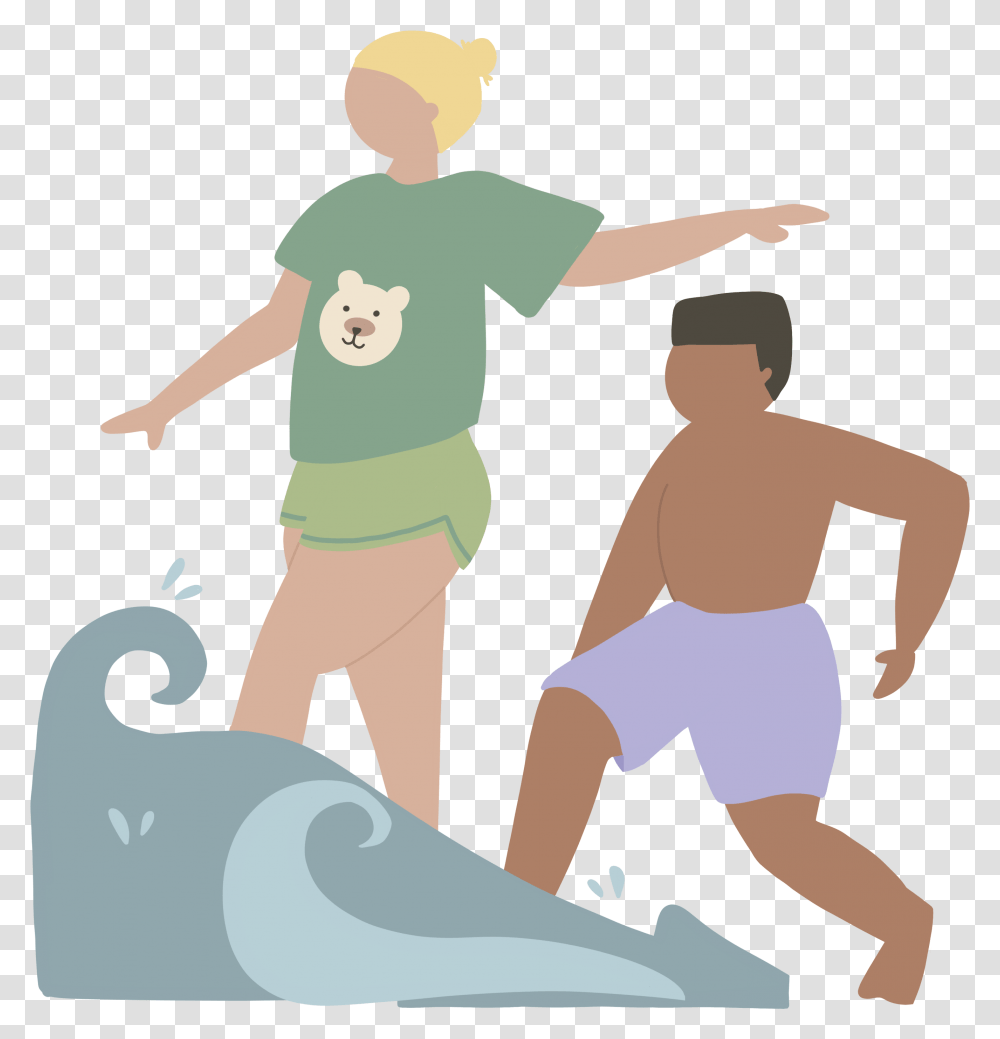 Maybe You Ran Into The Frigid Waters Of Wreck Beach Illustration, Shorts, Person, Outdoors Transparent Png