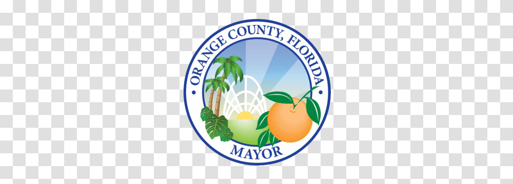 Mayor Of Orange County Florida Logo, Label, Plant, Fruit Transparent Png