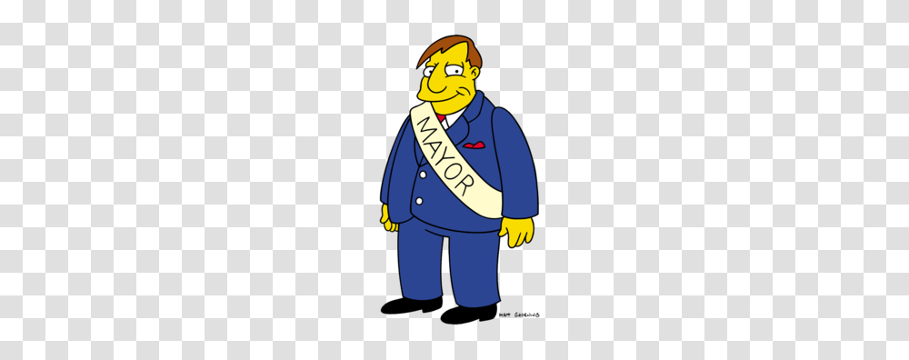 Mayor Quimby Simpsons Cartoon And Characters, Sash, Person, Human Transparent Png